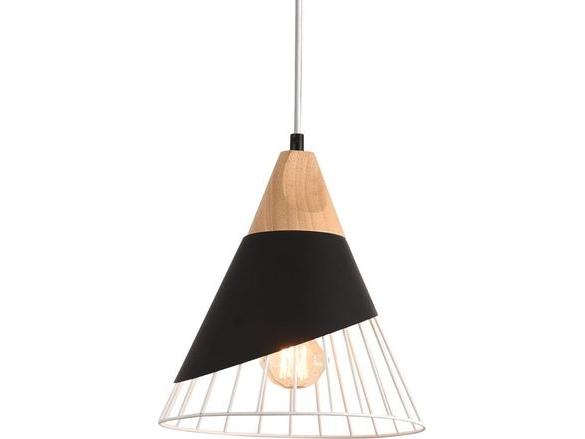 Hanging Lamp     Pendant Lamp Iris P150369 E27 Metal + Wood Black 25x25 [44023] fra Platinet
