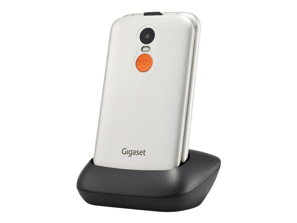 Gigaset Gl590   Funktionstelefon   Dual Sim   Ram 32 Mb   Intern Hukommelse 32 Mb   Microsd Slot   220 X 176 Pixels   Rear Camera 0,3 Mp   Perlehvid fra Gigaset Communications