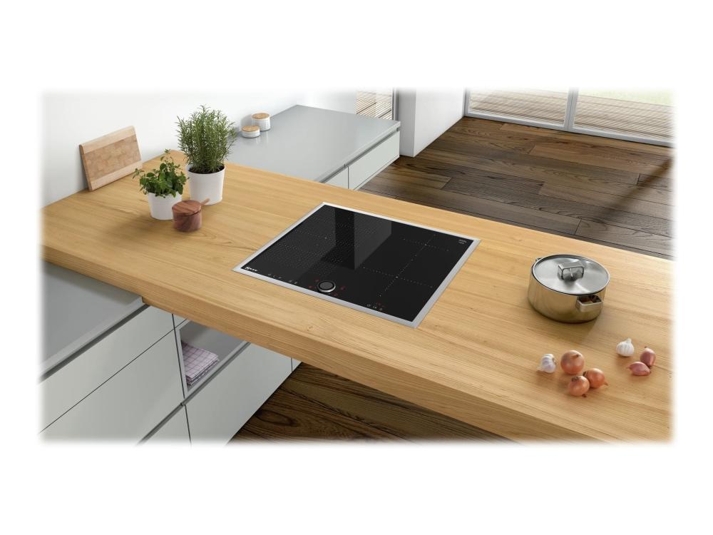 N 70 T56bt50n0   Induktions Kogeplade   4 Plader   Niche   Bredde: 56 Cm   Dybde: 49 Cm   Med Rustfrit Stål Pynt   Sort Rustfrit Stål fra Neff