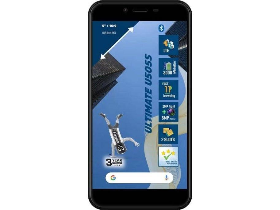 Smartphone   Ultimate U505s   Smartphone 1gb Ram 16gb 5" 4g Dual Sim Eu (black) fra Energizer