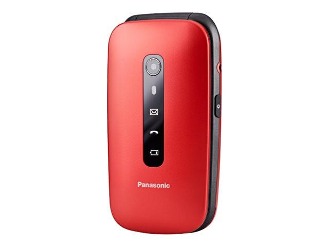 Kx Tu550   4g Funktionstelefon   Ram 64 Mb   Microsd Slot   Lcd Skærm   240 X 320 Pixels   Rear Camera 1,2 Mp   Rød fra Panasonic