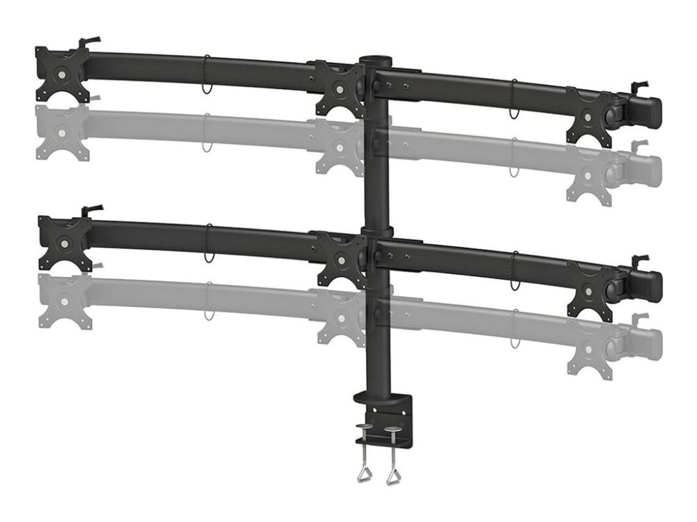 Neomounts Fpma D700d6   Monteringssæt   Fuld Bevægelse   For 6 Lcd Displays   Sort   Skærmstørrelse: 19" 27"   Klemmemonterbar, Skrivebordsmonterbar fra Newstar