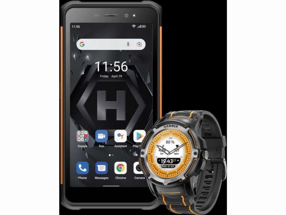 Hammer Iron 4 + Watch Plus 4 32gb Sort Og Orange Smartphone (tel000860) fra Myphone