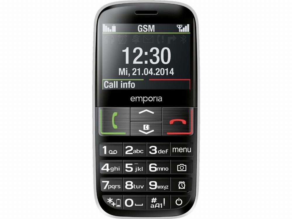 Euphoria, Menu, Single Sim, 5,84 Cm (2.3"), 2 Mp, 1000 Mah, Sort, Sølv fra Emporia