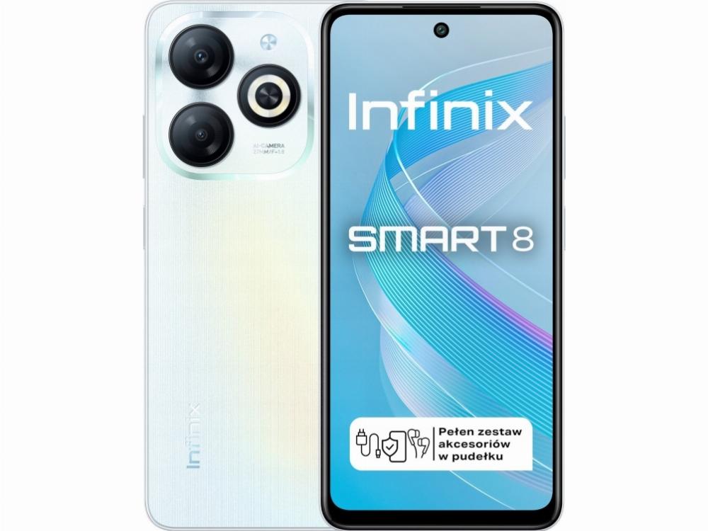 Smart 8 Galaxy Baltas 3  64gb, Model X6525 fra Infinix